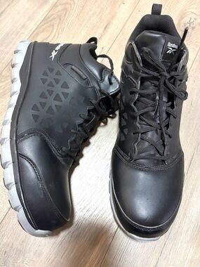 Reebok Men's Black Athletic Sneakers with White Soles